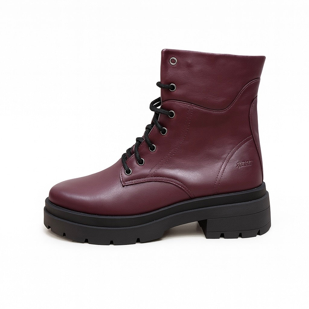 Burgundy Combat Boots