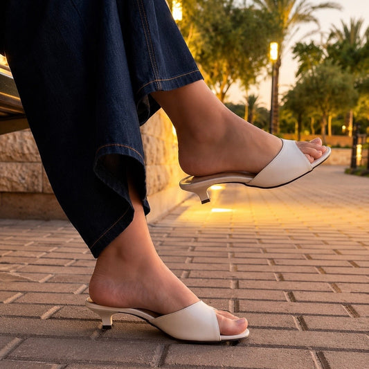 Luna Kitten Heels - cream