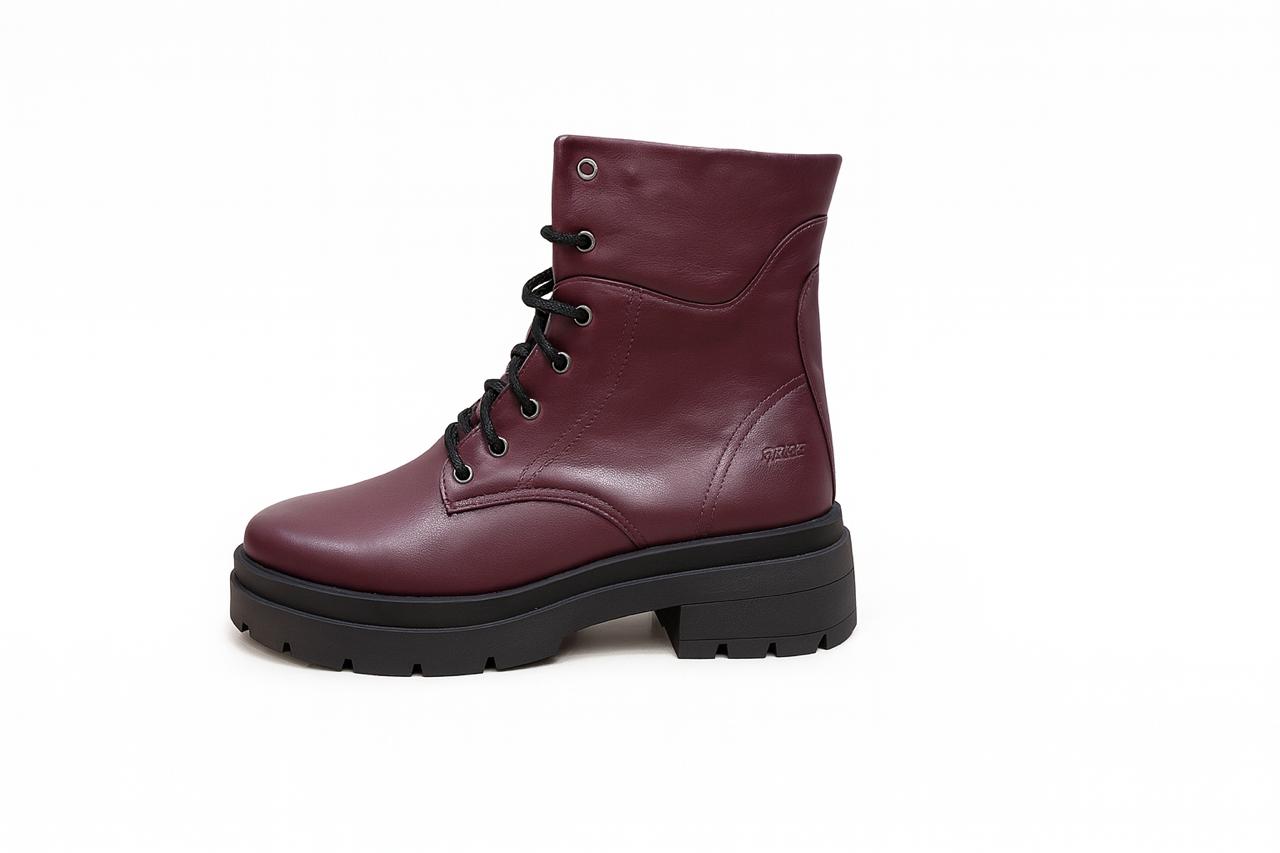 Burgundy Combat Boots